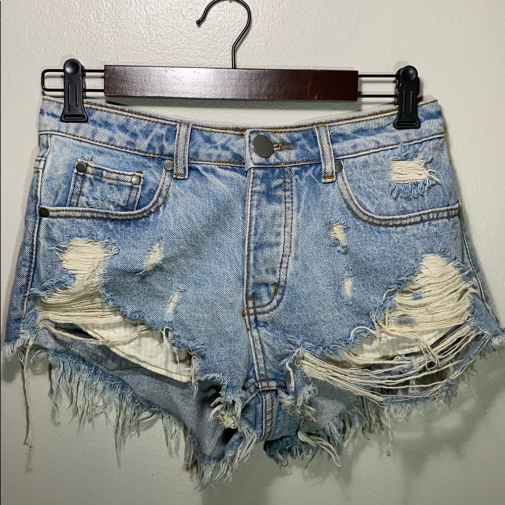 PPLA People’s Project LA Distressed Denim Shorts